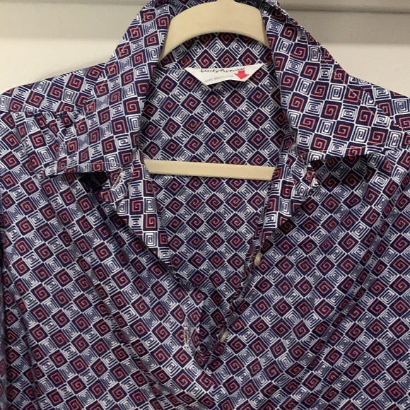 Vintage Lady Arrow Button Down Polyester Blouse Size Large - Picture 2 of 7